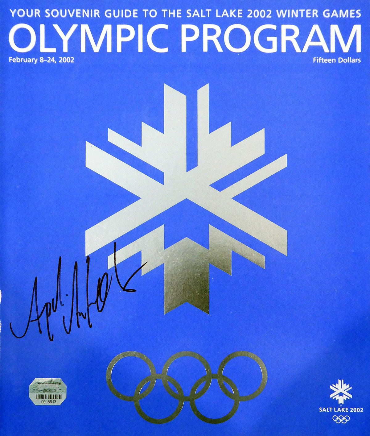 Apolo Ohno Autographed Official 2002 Winter Games Olympic Program Team USA Salt Lake City MM Holo #18613