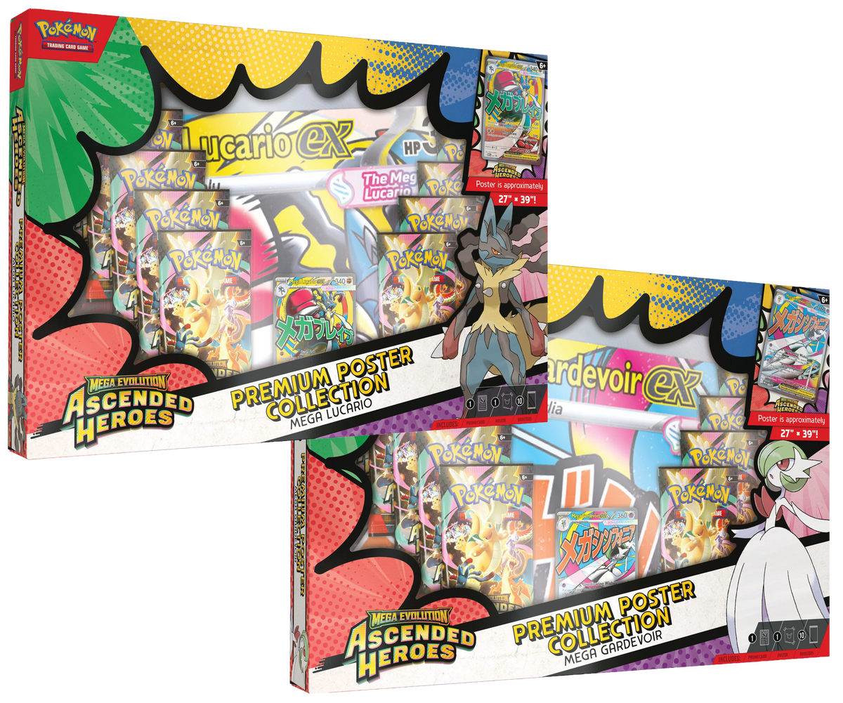 Ascended Heroes Premium Poster Collection (Mega Gardevoir & Mega Lucario ex) (2 Boxes (1 of Each))