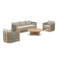 Positano 4-Piece Rope Weave Design Outdoor Seating Set with Sunbrella® Cushions For 5