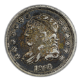 1836 Capped Bust Half Dime H10C Raw VF Very Fine Large 5C - TONED!
