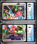 Rayquaza & Deoxys LEGEND - CGC Graded Sequential Cert # Pair (Top & Bottom Half) - Undaunted (2010)