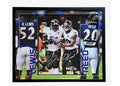 Ray Lewis Ed Reed Signed Baltimore 3D Light Up Framed Football 16x20 Photo (Beckett)