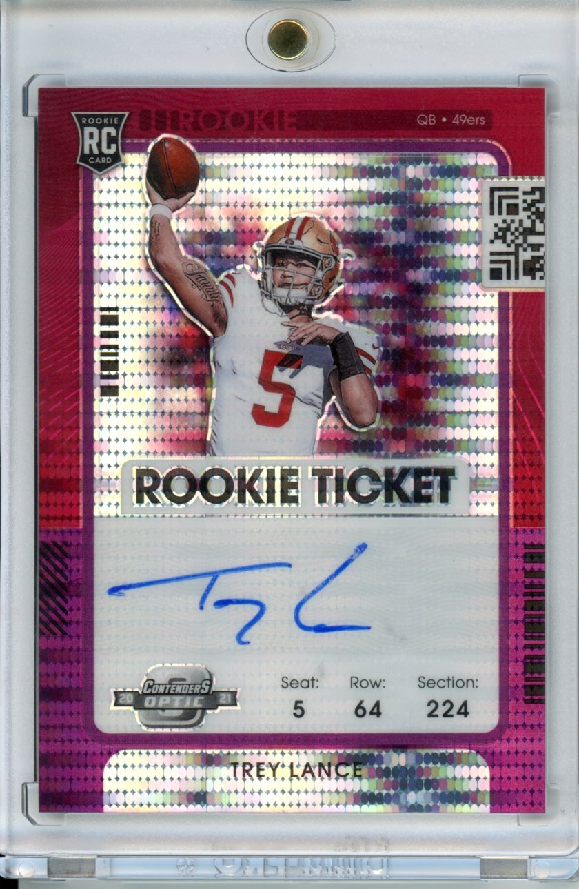2021 Panini Contenders Optic Trey Lance RC Ticket Auto FOTL /21 49ers