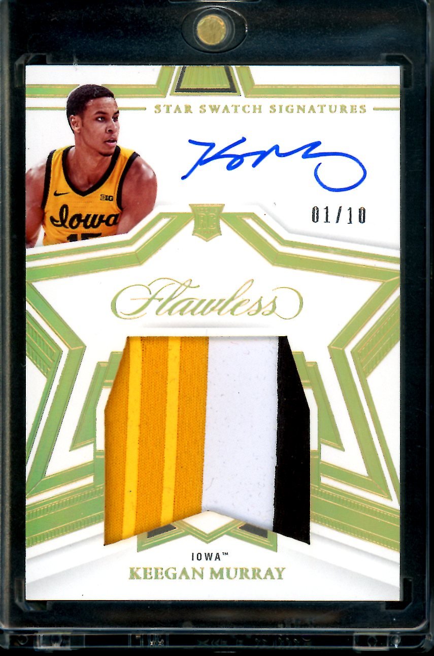 2022/23 Panini Flawless Collegitae Keegan Murray Rookie RPA Gold /10 Kings