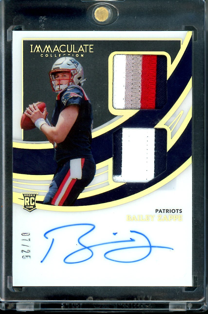 2022 Panini Immaculate Bailey Zappe Rookie RPA /25 Patriots