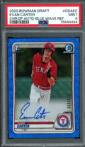 2020 Bowman Draft Evan Carter 1st Bowman Auto Blue Shimmer /150 PSA 9 Rangers