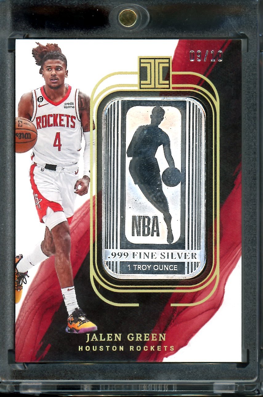 2022/23 Panini Impeccable Jalen Green Silver Troy Oz. Bar Gold /10 Rockets