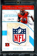 2016 Panini National Treasures Carlos Dunlap Tremendous Treasures NFL Shield Patch 1/1 Bengals