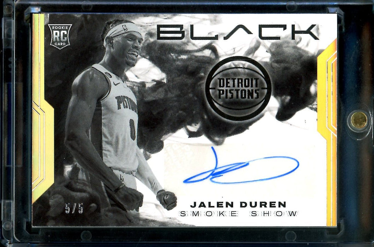 2022/23 Panini Black Jalen Duren Rookie Smokeshow Auto /5 Pistons