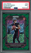 2022 Panini Prizm Desmond Ridder Rookie Green Scope /75 PSA 9 Falcons