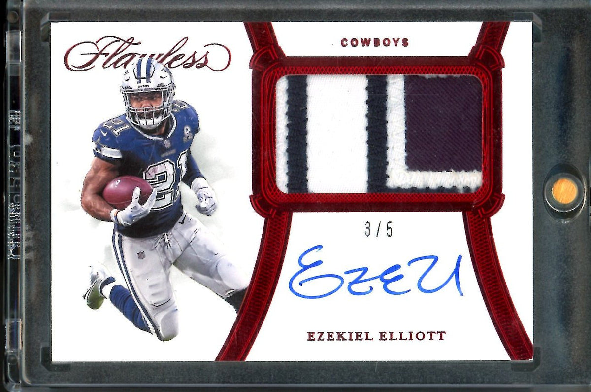 2020 Panini Flawless Ezekiel Elliott Patch Auto Red /5 Cowboys