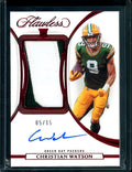 2022 Panini Flawless Christian Watson Rookie RPA Red /15 Packers