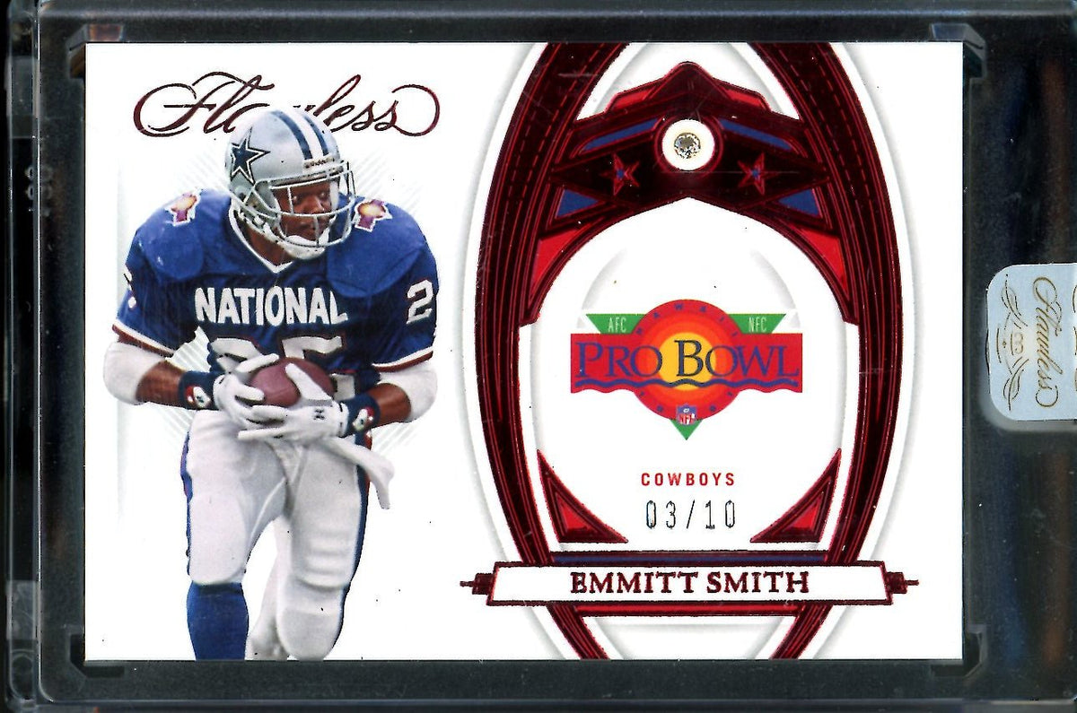 2022 Panini Flawless Emmitt Smith Pro Bowl Red /10 Cowboys