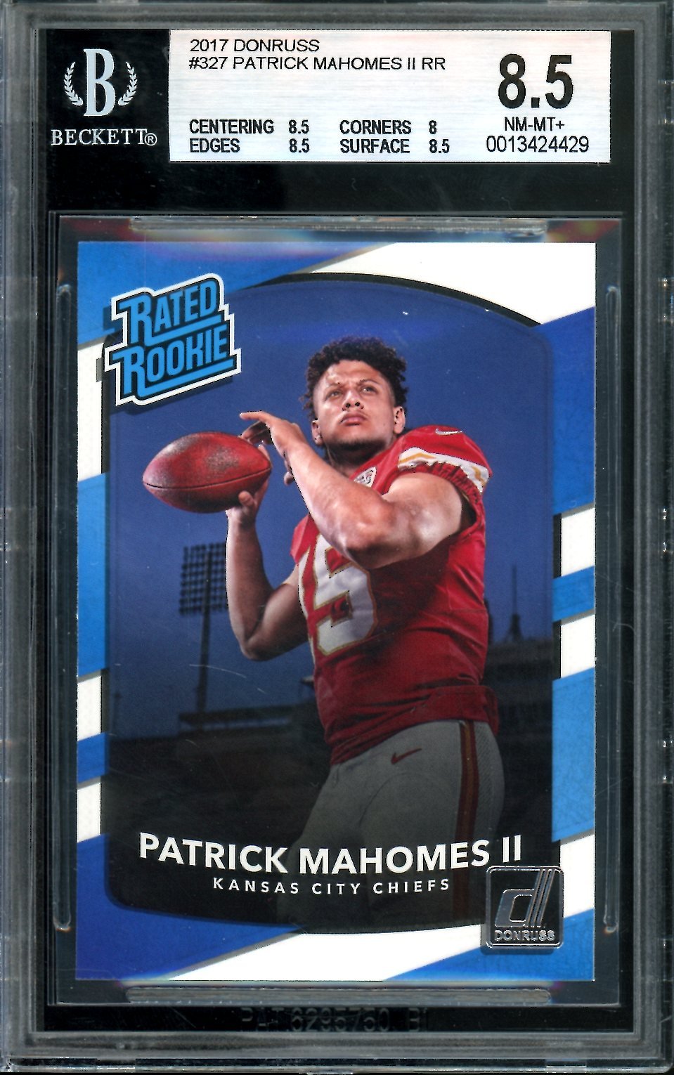 2017 Panini Donruss Patrick Mahomes Rookie BGS 8.5 Chiefs