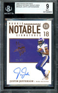 2020 Panini Encased Justin Jefferson Rookie Notable Signatures Auto /50 BGS 9 Vikings