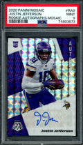 2020 Panini Mosaic Justin Jefferson Rookie Auto PSA 9 Vikings