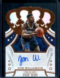 2019-20 Panini Crown Royale Zion Williamson Rookie Auto /99 Pelicans