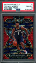 2019-20 Panini Select Zion Williamson Rookie Red Disco /49 PSA 10 Pelicans