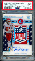2022 Panini National Treasures Trent McDuffie Rookie NFL Shield 1/1 Patch Autograph PSA 9 Chiefs