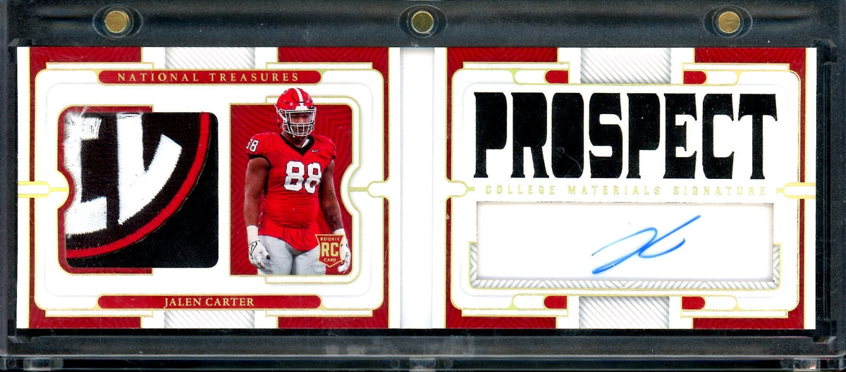 2023 Panini National Treasures Collegiate Jalen Carter Rookie Booklet Patch Auto 1/1 Georgia