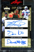 2023 Leaf Vibrance Ken Griffey Jr./Gary Payton/Dave Krieg Triplicity Auto Gold Vinyl 1/1 Seattle