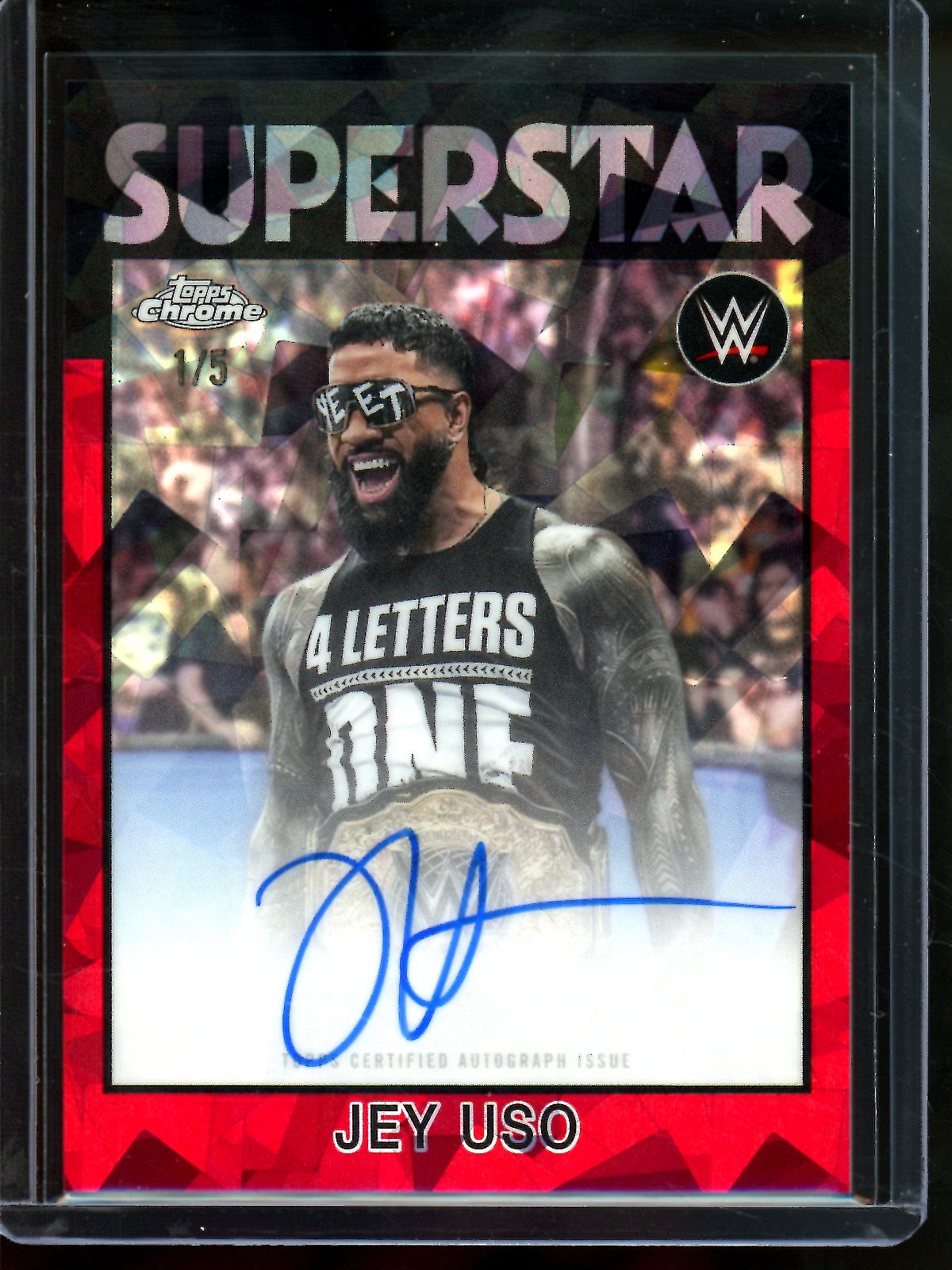 2026 Topps Sapphire Jey Uso Red Sapphire Autograph 1986 /5