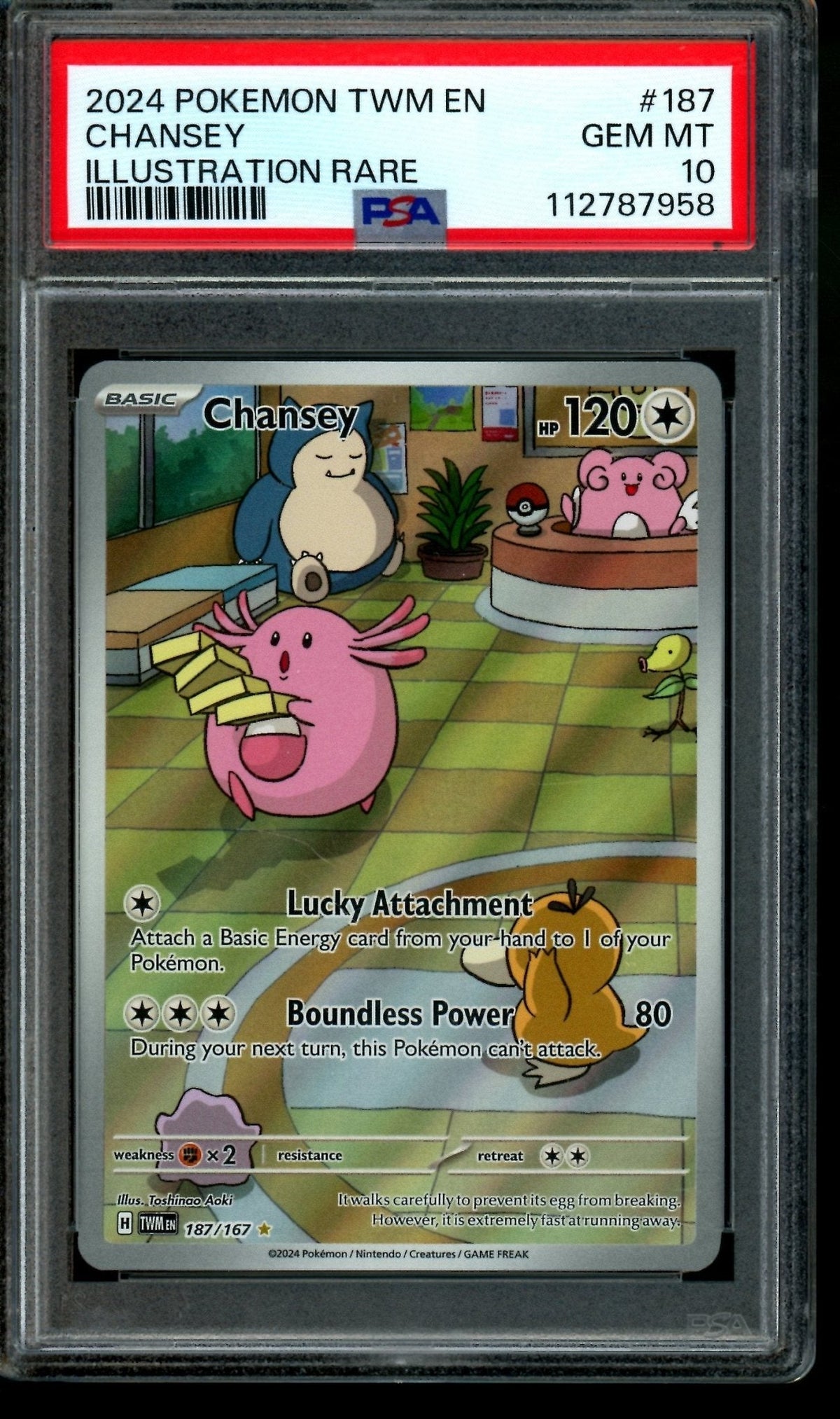 2024 Pokemon Twilight Masquerade Chansey 187/167 PSA 10