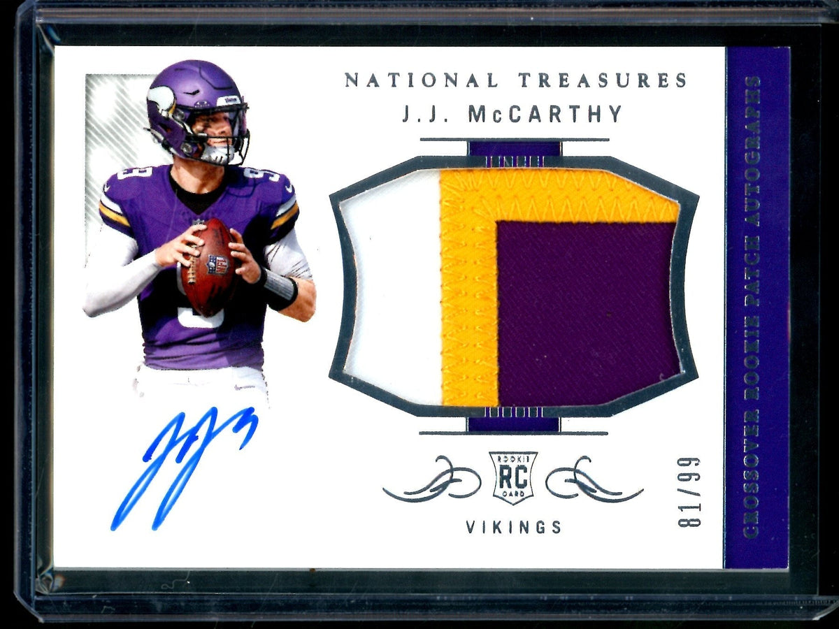 2024 Panini National Treasures JJ McCarthy Crossover Rookie Patch Autograph /99 Vikings