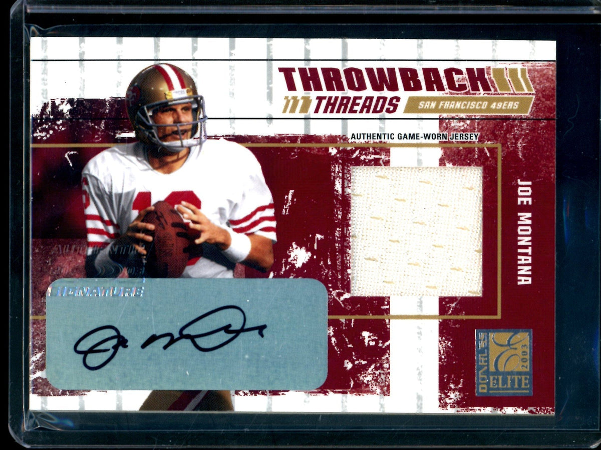 2003 Panini Elite Joe Montana Throwback Threads Autograph /250 49ers