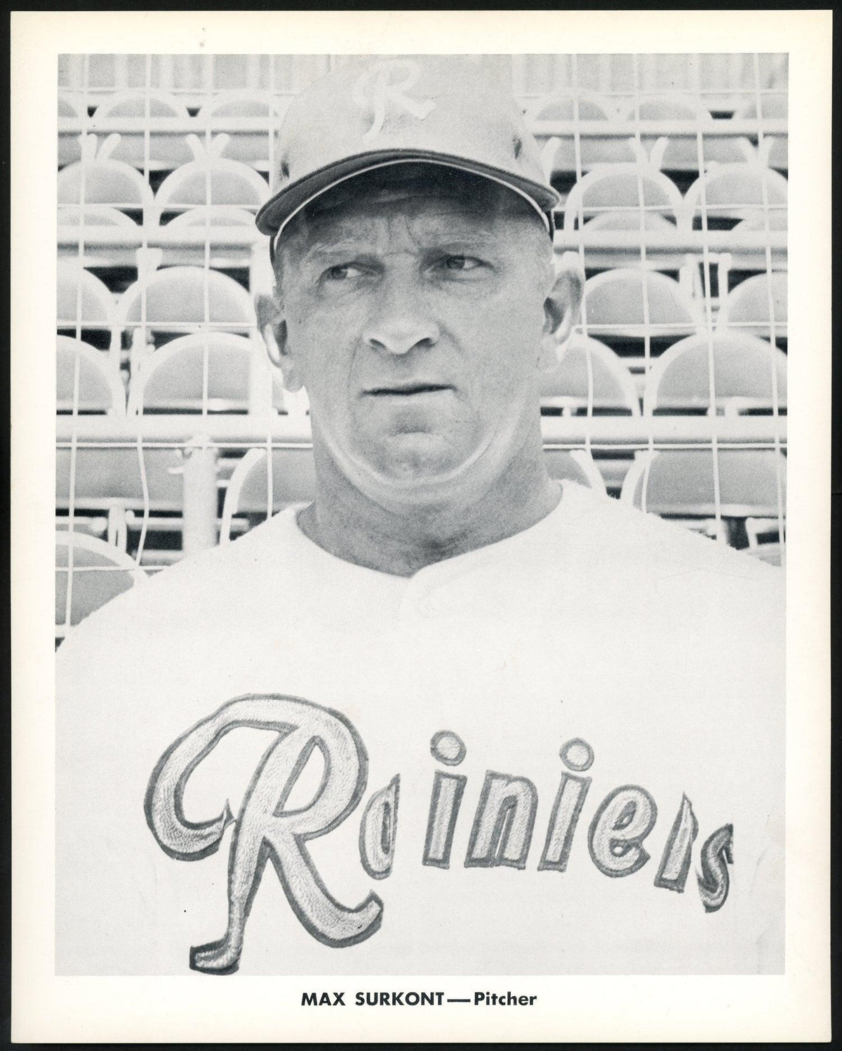 Max Surkont 1956-59 Seattle Rainiers Popcorn 8x10 Premium Card SKU #151543