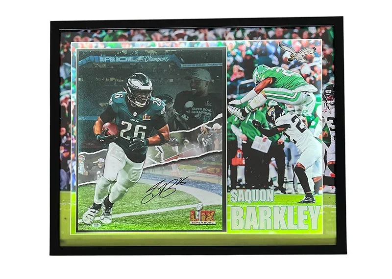 Saquon Barkley Signed Philadelphia 3D Light Up Framed Football 16x20 Photo (PSA)