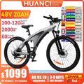 HUANCI Q5 Electric Bike for Adults 2000W Off-road Tire E Bike 48V 20Ah Battery 60KM/H Electric Bicycle for Commuting Long Range (Blue 2000W20AH / China Mainland)