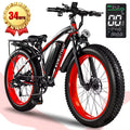 1500W Electric Bike 48V 15Ah Battery 26" 4.0 Fat Tire Ebike 34MPH High Speed Mountain Bicycle Off-Road Snow Bike for Adults (EM20 Red 28MPH / United States)