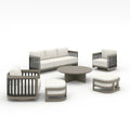 Sereno 6-Piece Swivel Aluminum Patio Conversation Set with Ottoman