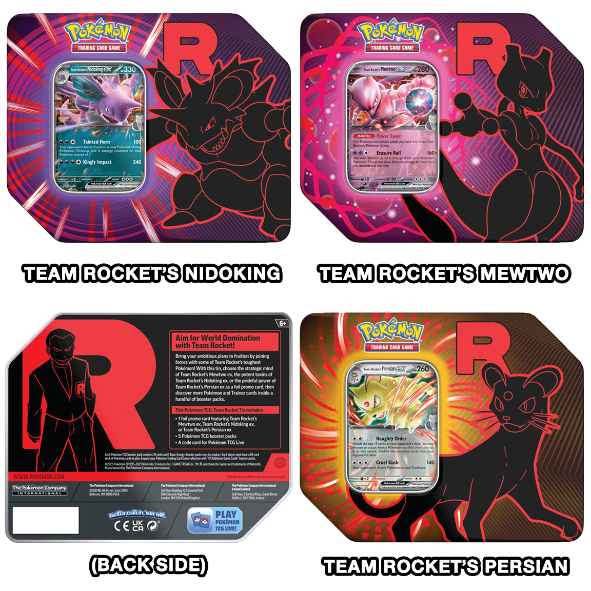 Pokémon Trading Card Game: Team Rocket Tin (1 Tin (Random))