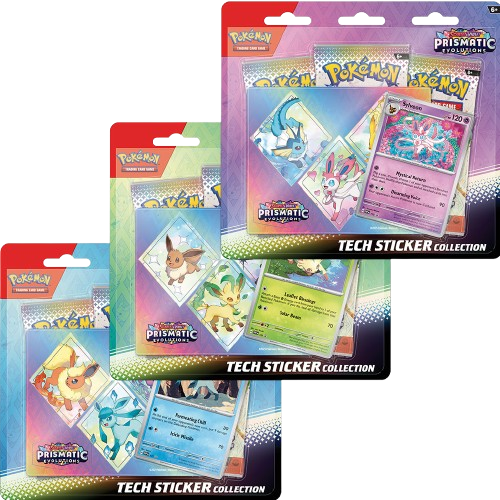 Pokémon TCG: Scarlet & Violet - Prismatic Evolutions - Tech Sticker Collection (Factory Sealed Case of 12 Blisters)