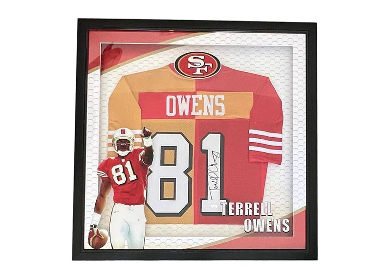 Terrell Owens Signed San Francisco 3D Light Up Framed 35x35 (JSA)