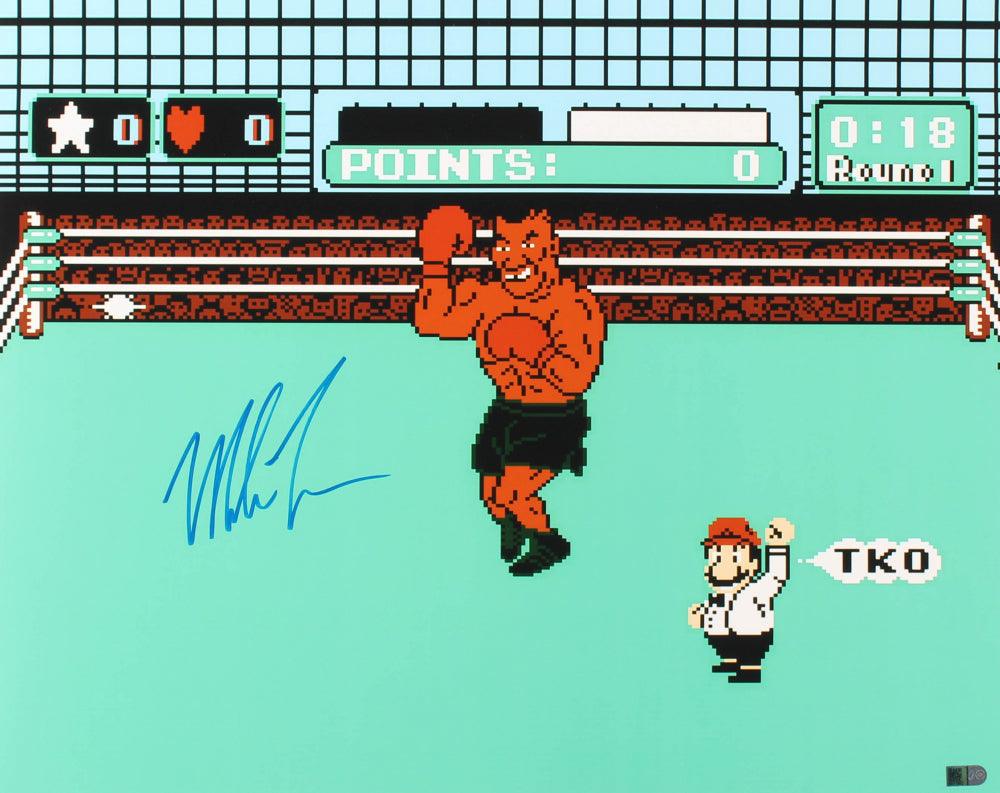 Mike Tyson Signed 16x20 Punch-Out TKO Photo (AIV)