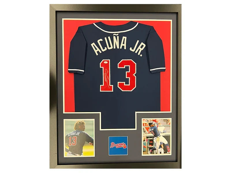 Ronald Acuna Jr Signed Atlanta Framed Baseball Jersey 35x44 (JSA)