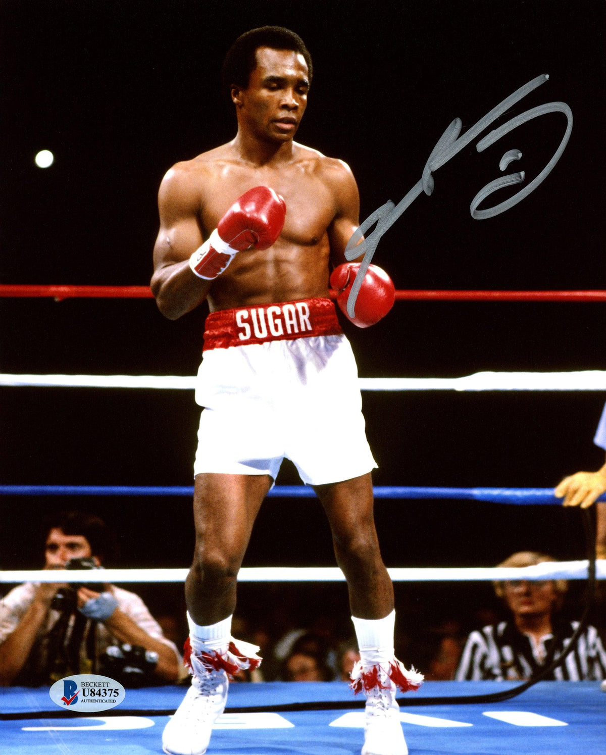 Sugar Ray Leonard Autographed 8x10 Photo Beckett BAS Stock #178124
