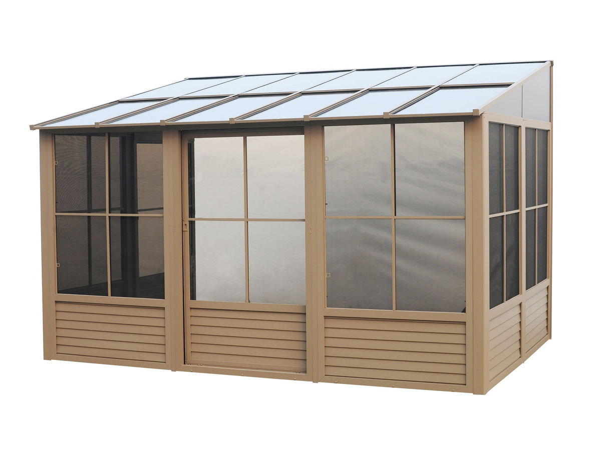 Gazebo Penguin Florence Wall-Mounted Solarium 10' x 16' Polycarbonate Roof (Slate)