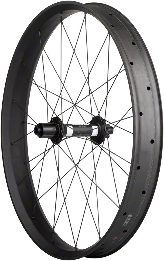 Quality Wheels CF-1 Carbon Fat Rear Wheel (Alex DT Swiss 350 Disc - 26" Fat 12 x 197mm 6-Bolt HG 11 Black)