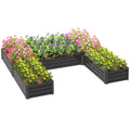 8 x 8ft DIY Raised Garden Bed Set of 5 Large Steel Planter Boxes Dark Grey