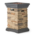 19.50'' Outdoor Firepit with Column Shape, Stone Gray - 40 000 BTU (Tank Inside) (Stone Gray)