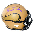Jordan Addison Signed Purple Ink Minnesota Vikings Salute to Service 2023 Mini Football Helmet (JSA)