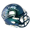 Shaun Alexander Signed Psalm Inscription Seattle Seahawks Rivalries Mini Football Helmet (Beckett)