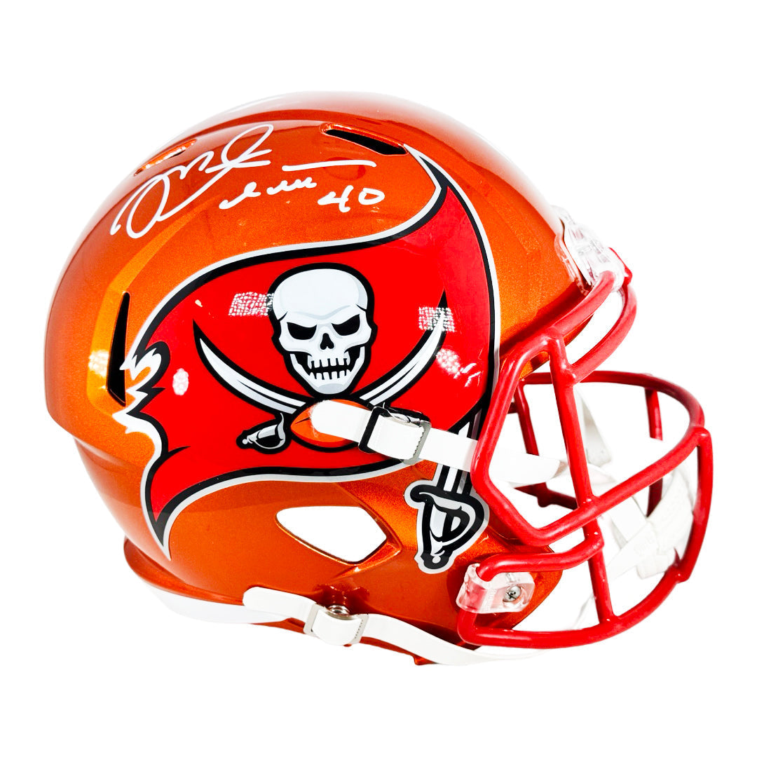Mike Alstott Signed Tampa Bay Buccaneers Flash Full-Size Replica Football Helmet (Beckett)