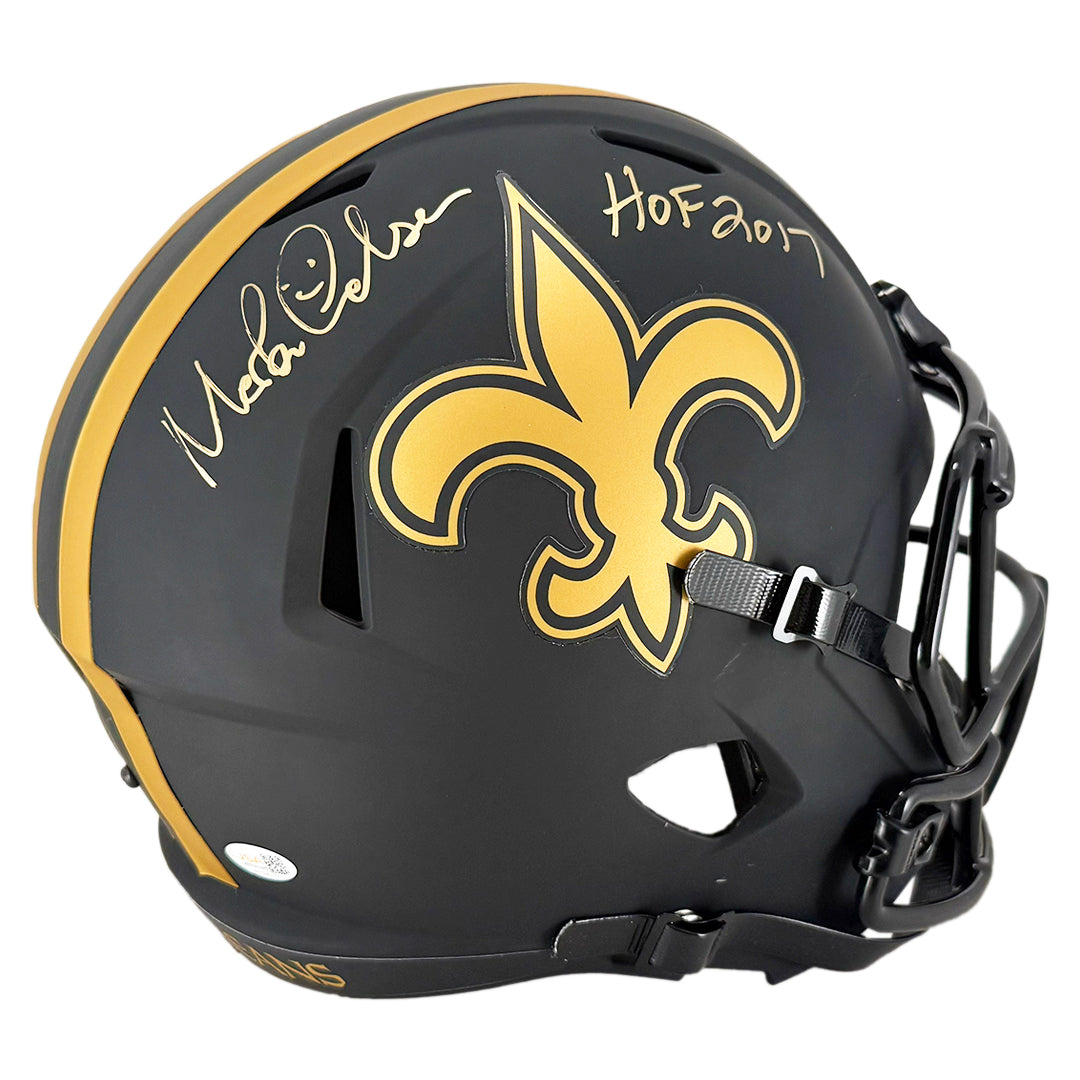 Morten Andersen Signed HOF 2017 Inscription New Orleans Saints Eclipse Full-Size Replica Football Helmet (JSA)