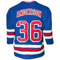 Glenn Anderson Signed 94 Cup - HOF 2008 Inscription New York Blue Hockey Jersey (JSA)