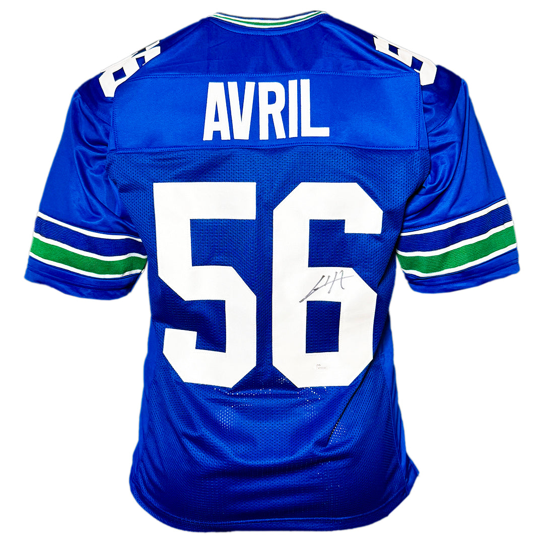 Cliff Avril Signed Seattle Royal Blue Football Jersey (JSA)
